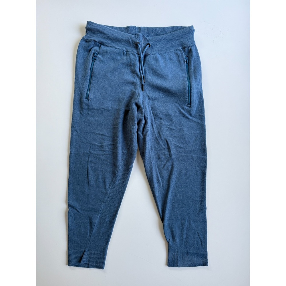 KARI TRAA Pull-On Knit Crop Lounge Jogger Pants Womens Medium Blue 20.5" Tapered